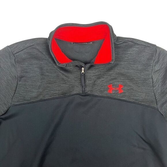 Under Armour Mens Loose Cold Gear Quarter Zip Pullover Sweatshirt Gray Size XL - Picture 9 of 12